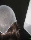  Белая однотонная нейлоновая косынка